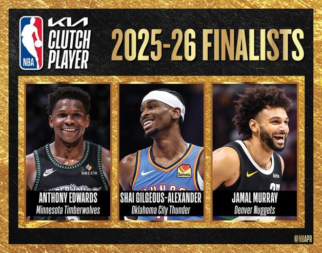 NBA季后赛期间揭晓七大奖项候选名单 亚历山大领